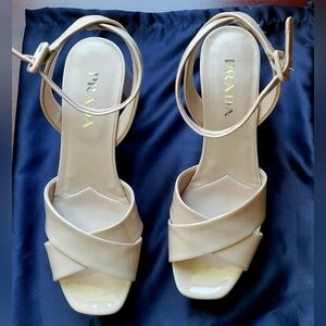 Prada Cream Platform Sandals
